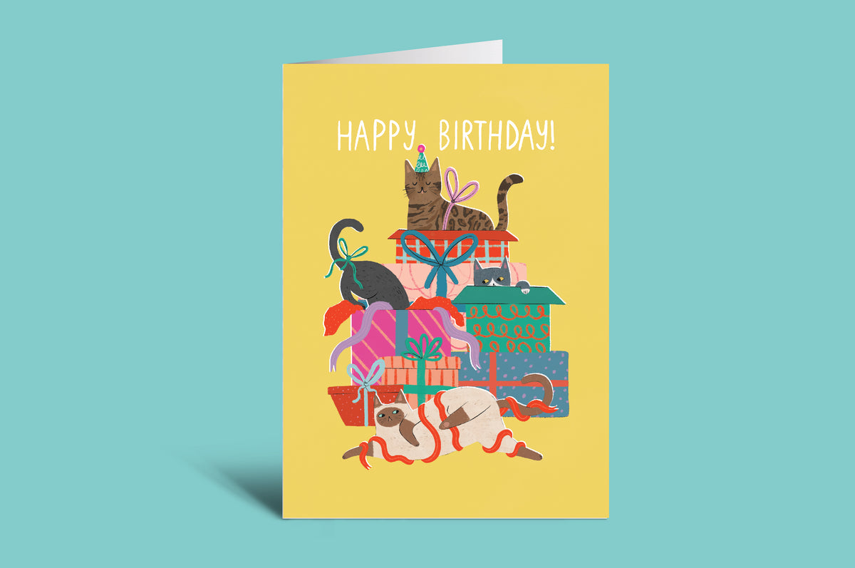 Birthday cats and presents