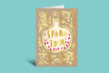 Greeting card with 'Shana Tova' text on a green background