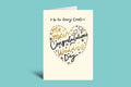 Wedding card with decorative text on a light green background