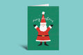 Christmas card with Santa Claus on a green background