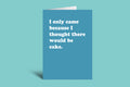 Blue card with white text on a green background