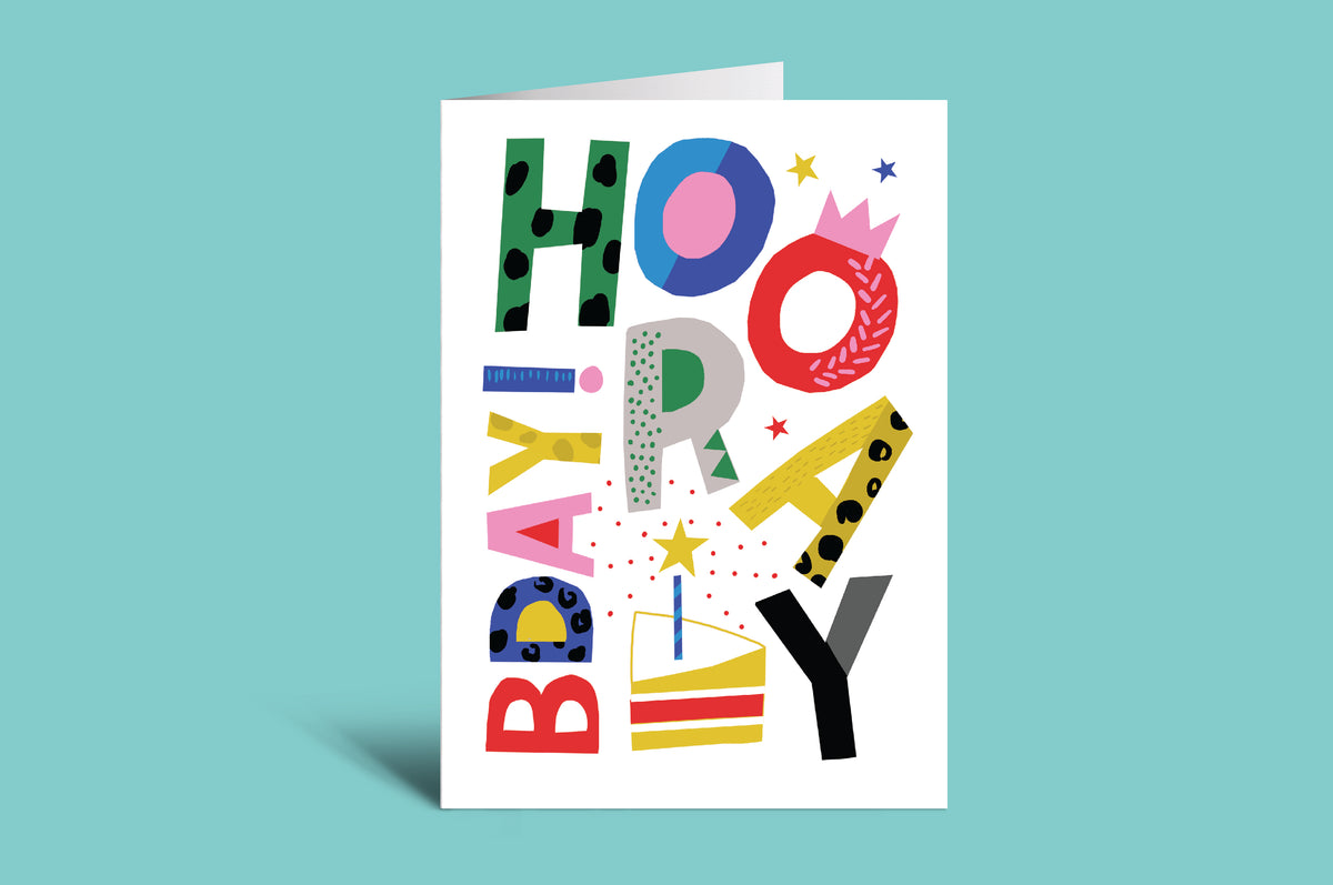 Colorful birthday card with 'Happy Birthday' text on a green background