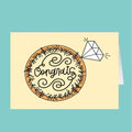 Greeting card with 'Congrats' text and diamond illustration on a light blue background