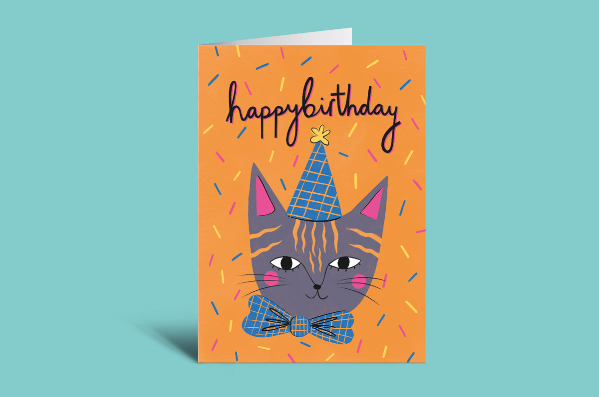 Birthday bowtie cat